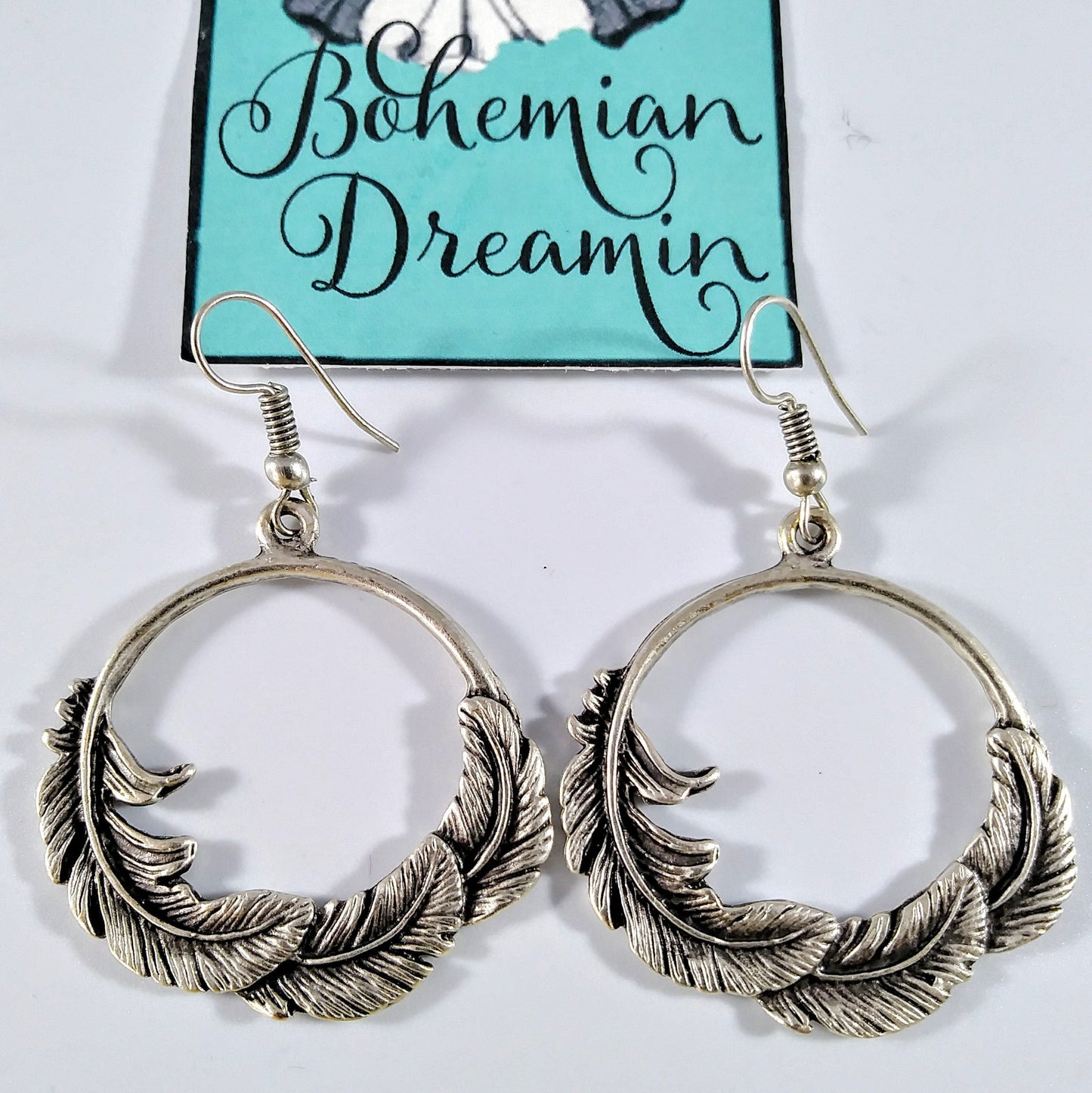 Feather Circle Earring