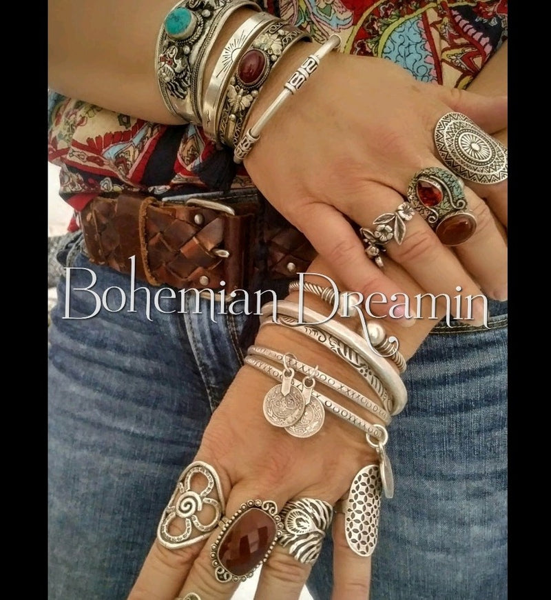 Stamped Flower Bangle (1)