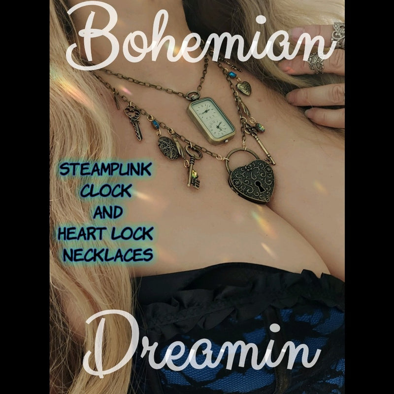 Steampunk Heart Lock Necklace