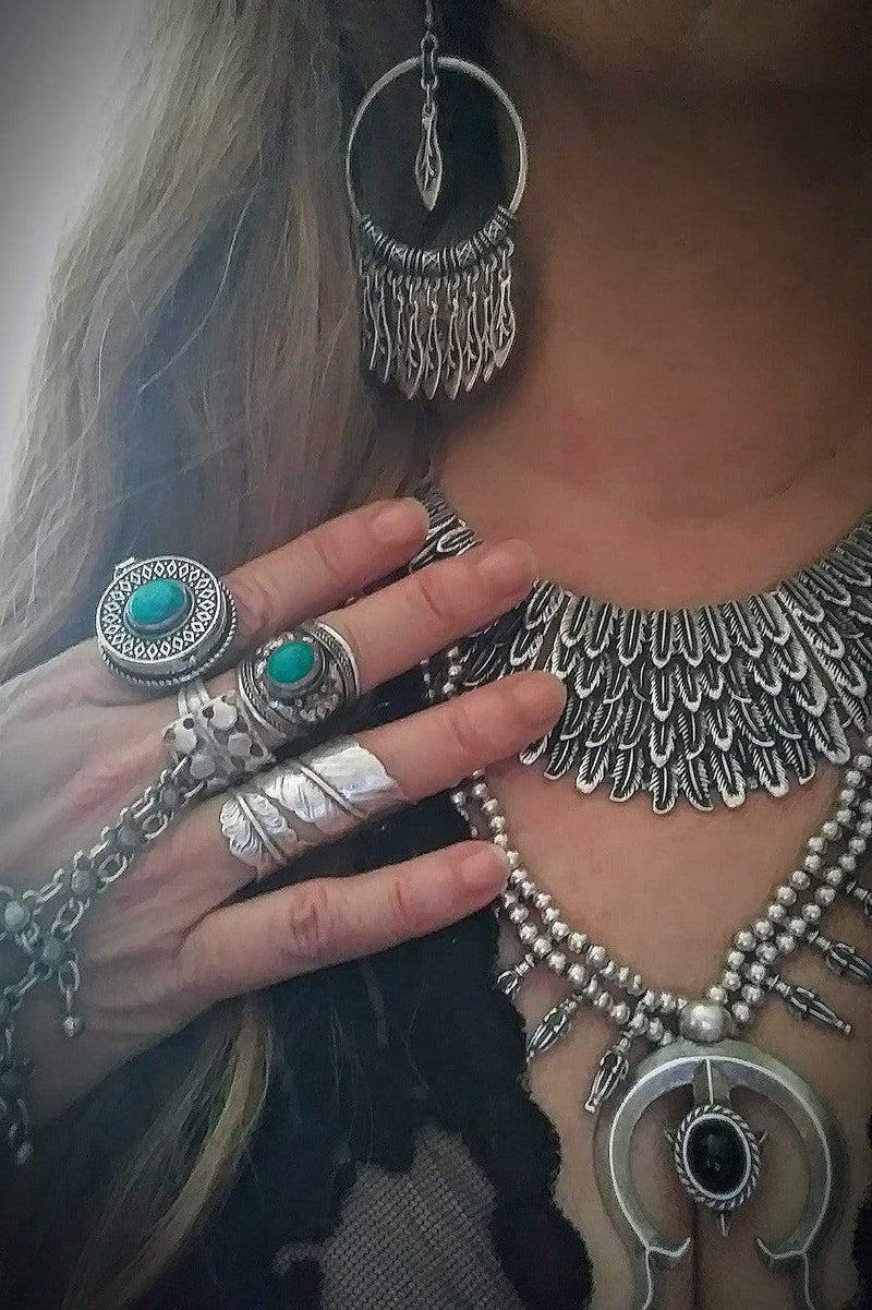 Boho hoop gypsy earrings