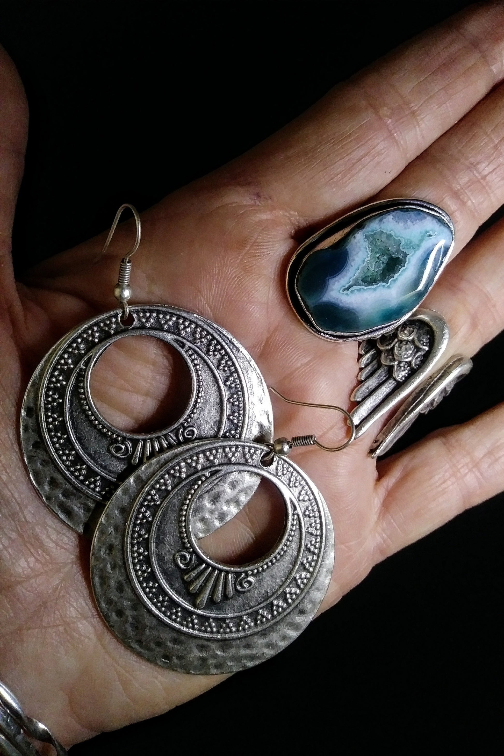 Midnight Moon Earrings Boho silver earrings in bohemian jewelry